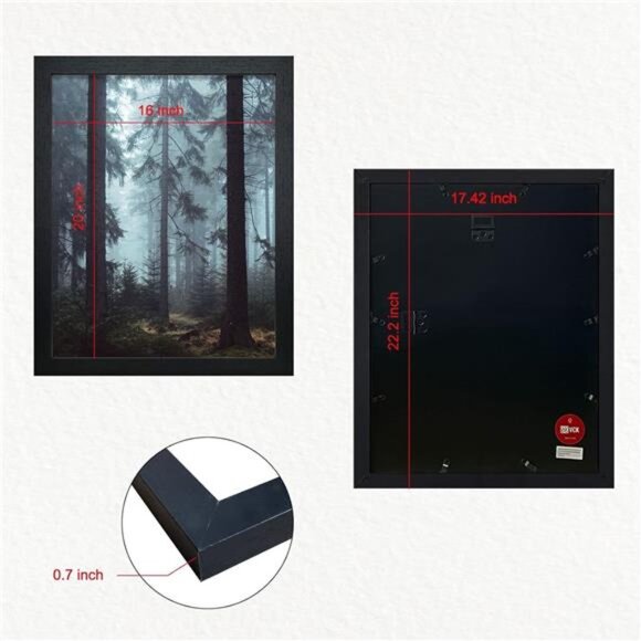 New 16x20 Poster Frame in Black with Polished Plexiglass Set of 5 Horizontal - Picture 2 of 7